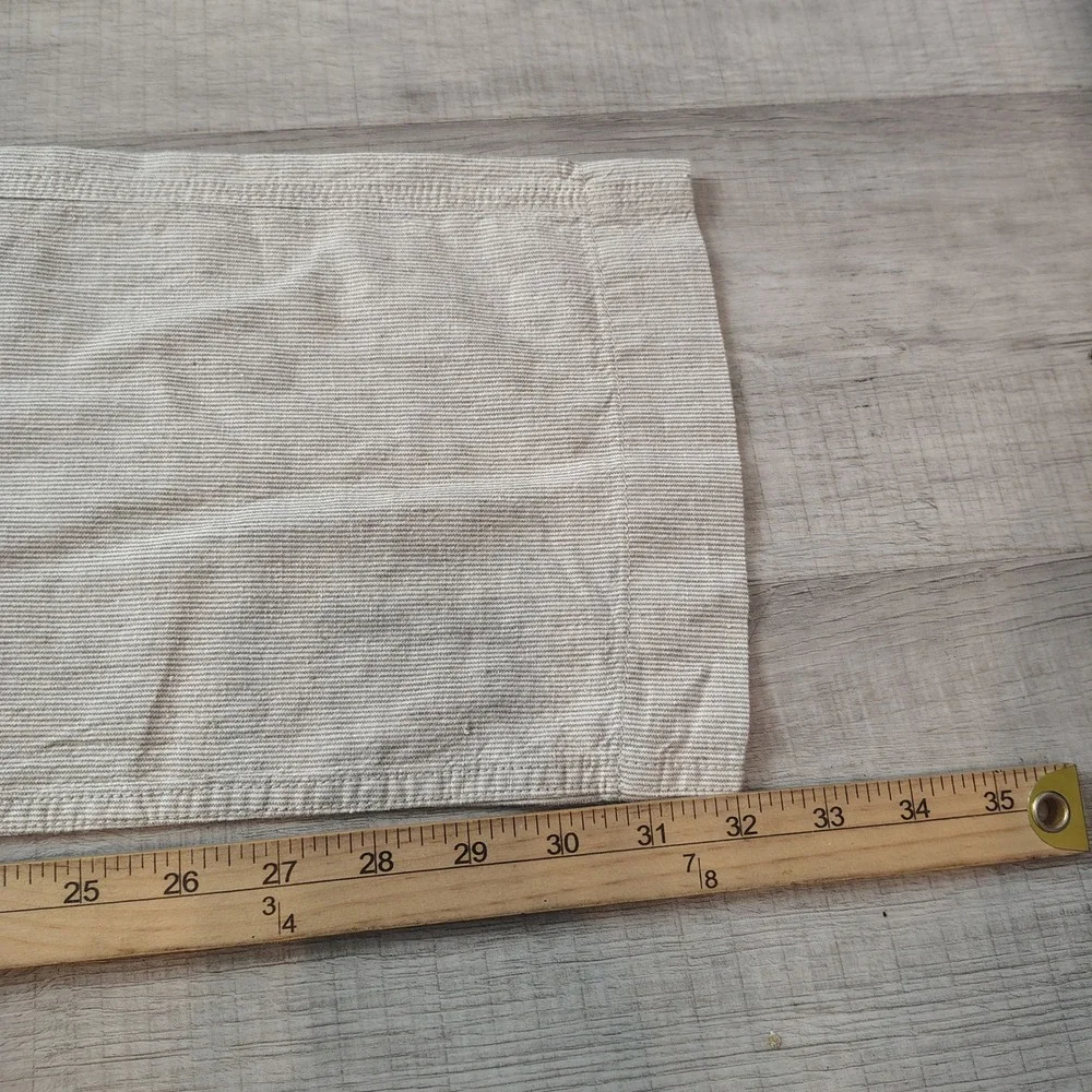 Banana Republic Mens 35x32 Linen Blend Neutral Stripe Straight Leg Pants Cream